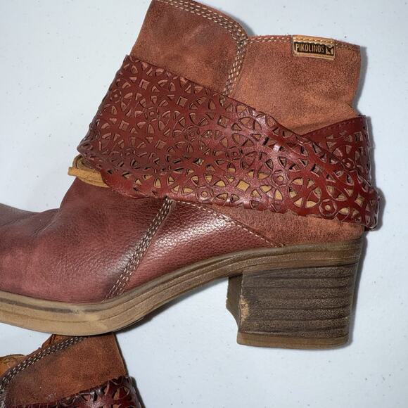 Pikolinos Women’s Lyon Ankle Boot Burgundy Red Leather Size 37 - Picture 6 of 9